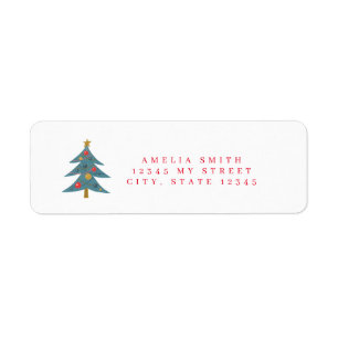 Christmas Tree Return Address Label