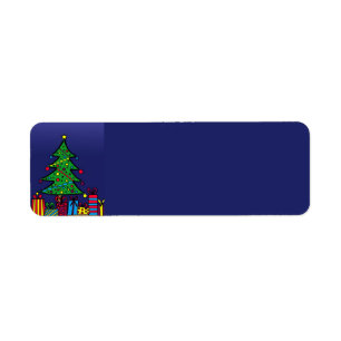 Christmas tree return address label