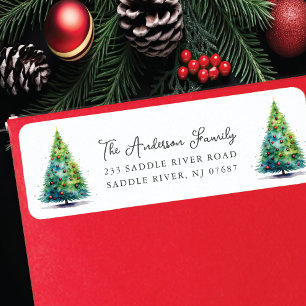 Christmas Tree Return Address Label