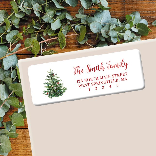 Christmas Tree Return Address Label (Creator Uploaded)