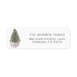 Christmas Tree Return Address Label