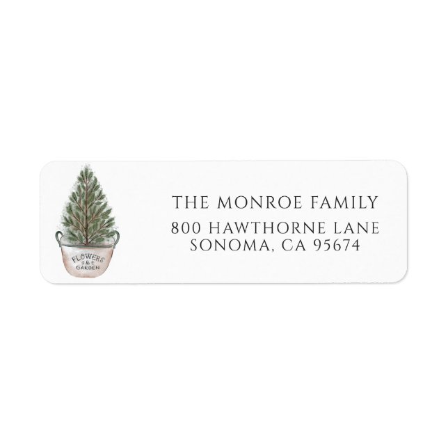Christmas Tree Return Address Label (Front)