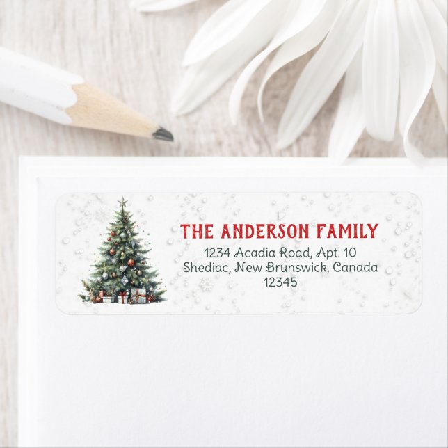 Christmas Tree Return Address Label (Insitu)