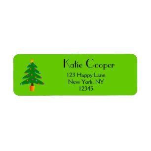 Christmas Tree Return Address Label