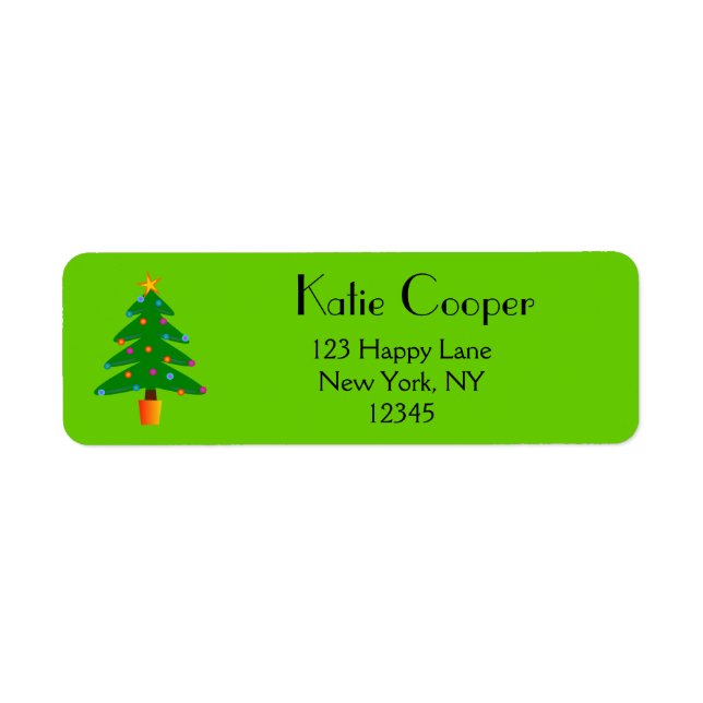 Christmas Tree Return Address Label (Front)
