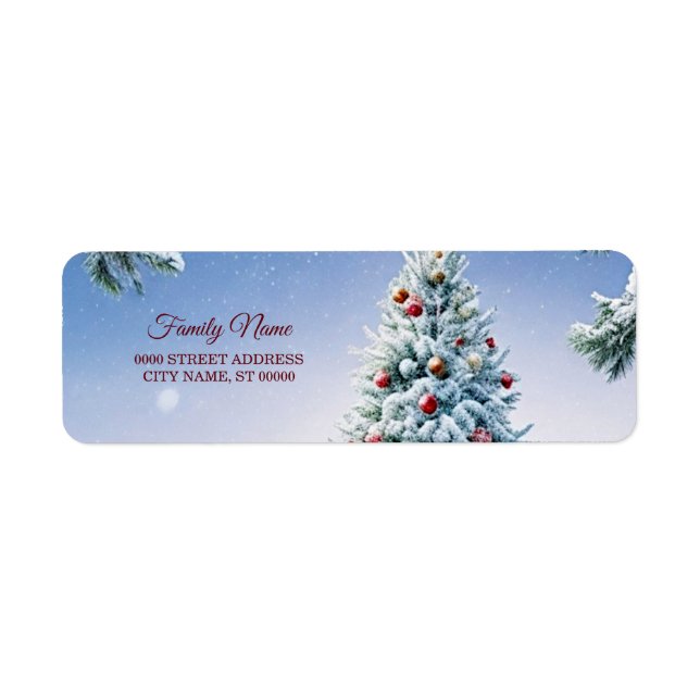 Christmas Tree Return Address Label (Front)