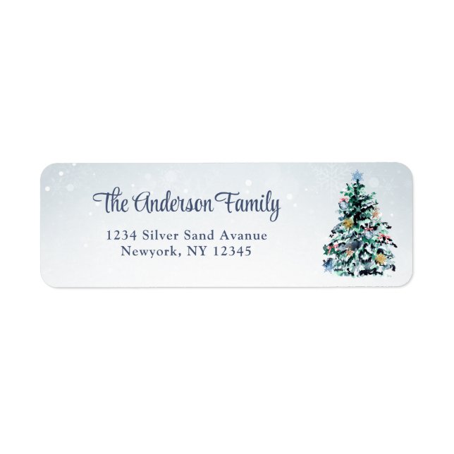 Christmas tree Return Address Labels (Front)
