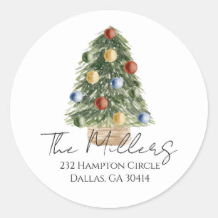 Christmas Tree Return Address Sticker