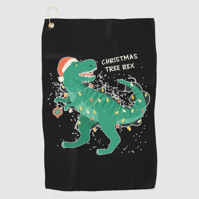 Christmas Tree-Rex   Golf Towel (Front)