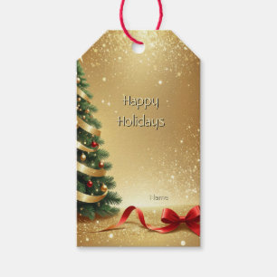 Christmas Tree Ribbons Holiday Gift Tag