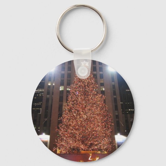Christmas Tree Rockefeller Centre Key Ring (Front)