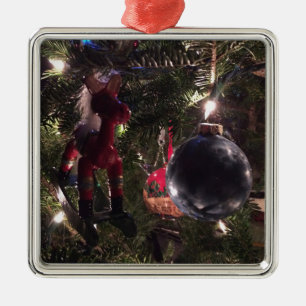 Christmas Tree Rocking Horse Metal Ornament