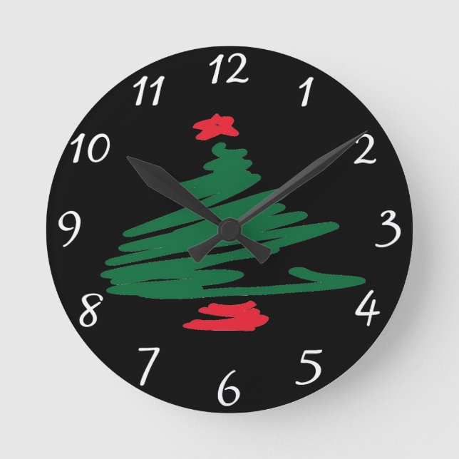 Christmas Tree Round Clock (Front)