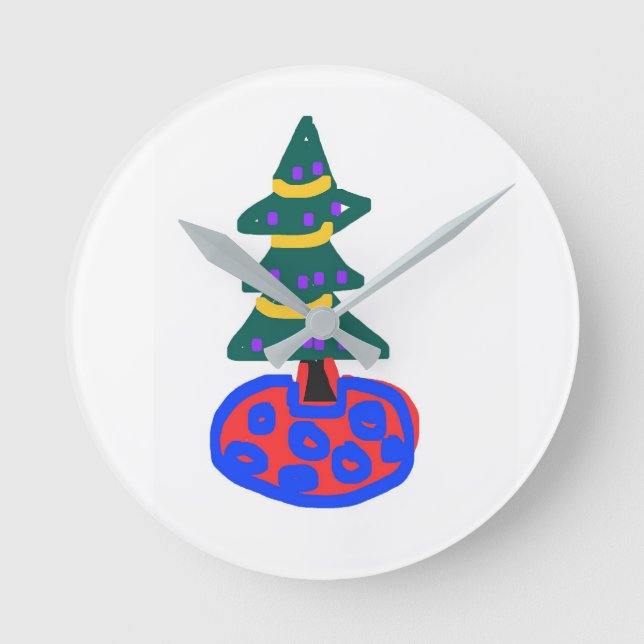 Christmas Tree Round Clock (Front)