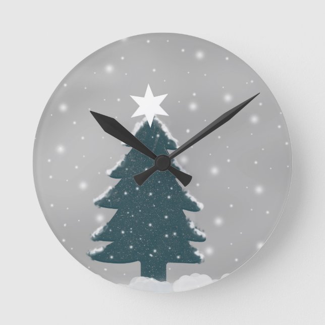 christmas tree round clock (Front)