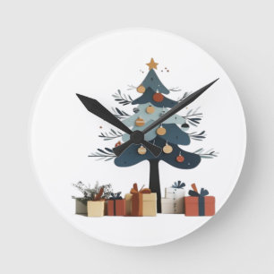 Christmas tree round clock