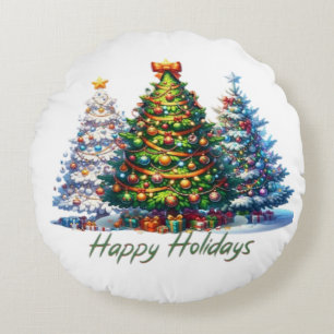 Christmas tree round cushion