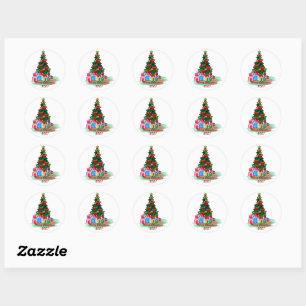 Christmas Tree Round Sticker
