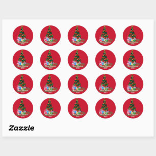 Christmas Tree Round Sticker