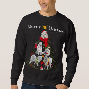 Christmas Tree Samoyed Lover Xmas Dog Owner New Ye Sweatshirt