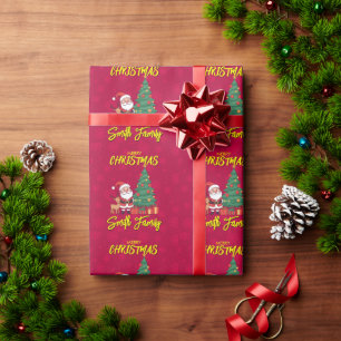 Christmas Tree Santa Clause Wrapping Paper