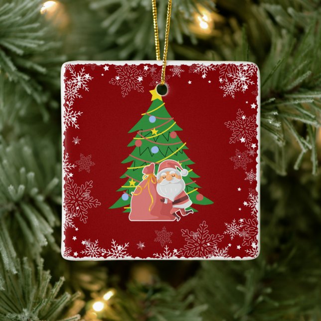Christmas tree | Santa | customisable Ceramic Ornament (Tree)