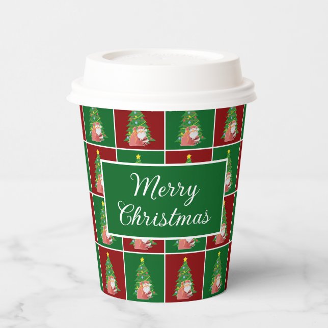 Christmas tree | Santa | customisable Paper Cups (Left)