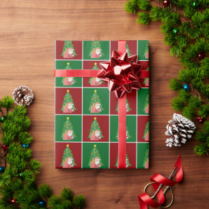 Christmas tree Santa customisable Wrapping Paper