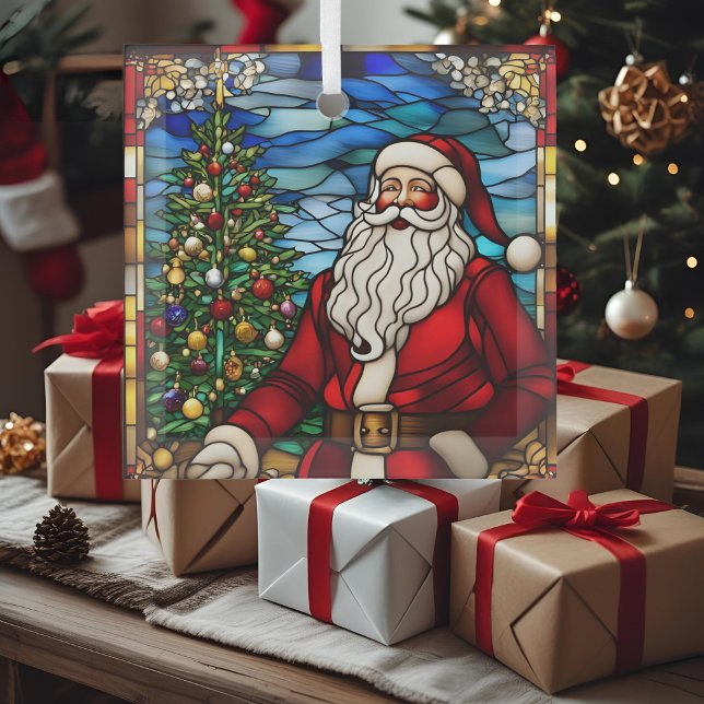 Christmas Tree Santa Faux Stained Glass Decoration (Creator Uploaded)