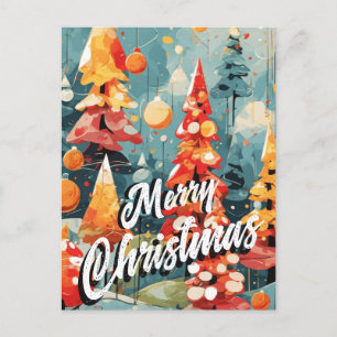 Christmas tree Santa Greeting Postcard
