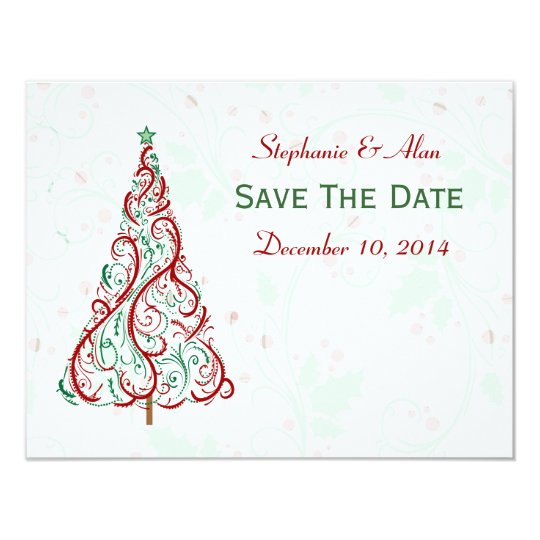 Christmas Tree Save The Date Card