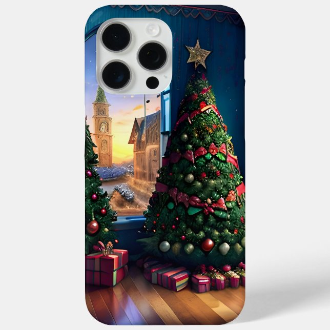 Christmas Tree Scene Landscape Case-Mate iPhone Case (Back)