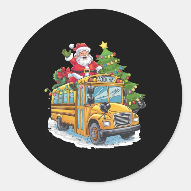 Christmas Tree School Bus Driver Costume Adults An Classic Round Sticker (Front)