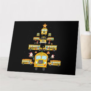 Christmas Tree School Bus Funny Driver Xmas Gift Card