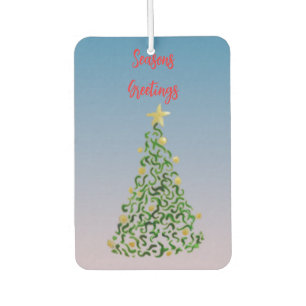 Christmas Tree Seasons Greetings Car Air Freshener
