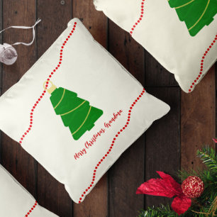 Christmas tree–shaped ornament custom cushion