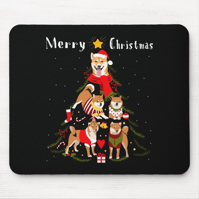 Christmas Tree Shiba Inu Lover Xmas Dog Owner New  Mouse Pad (Front)