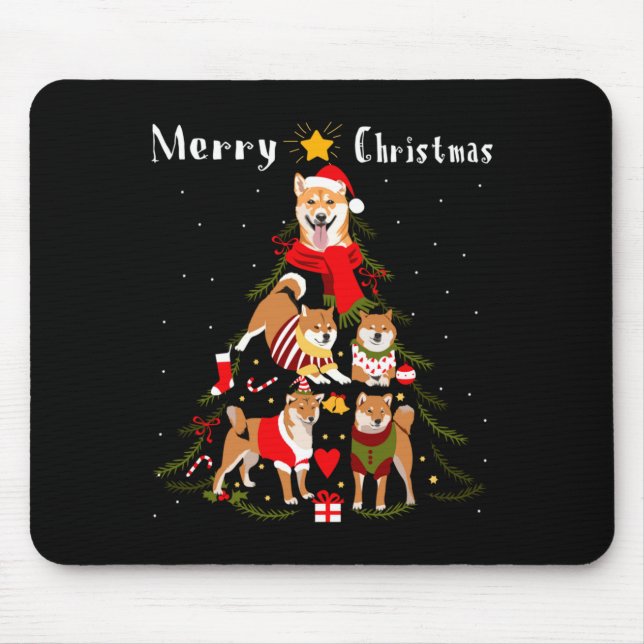 Christmas Tree Shiba Inu Lover Xmas Dog Owner New  Mouse Pad (Front)