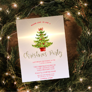 Christmas Tree,Shiny  Company Christmas Party Invitation