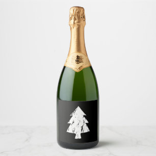 Christmas Tree Shirt Sparkling Wine Label