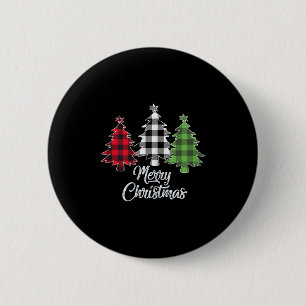Christmas Tree Shirt Women Red Buffalo Plaid Chris 6 Cm Round Badge