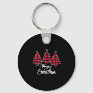 Christmas Tree Shirt Women Red Buffalo Plaid Chris Key Ring