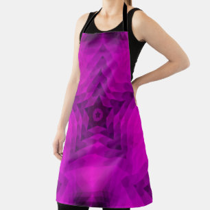 Christmas Tree Silhouette & Purple Star Gradient Apron