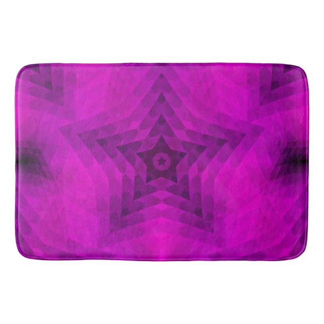 Christmas Tree Silhouette & Purple Star Gradient Bath Mat (Front)
