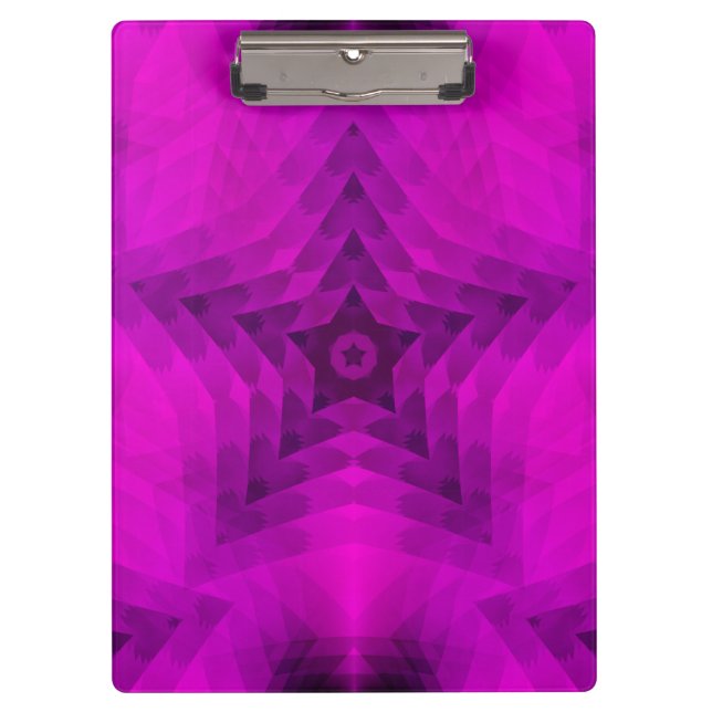 Christmas Tree Silhouette & Purple Star Gradient Clipboard (Front)
