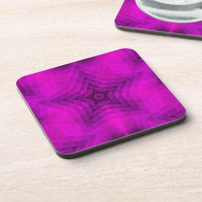 Christmas Tree Silhouette & Purple Star Gradient Coaster (Left Side)