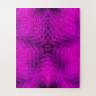 Christmas Tree Silhouette & Purple Star Gradient Jigsaw Puzzle