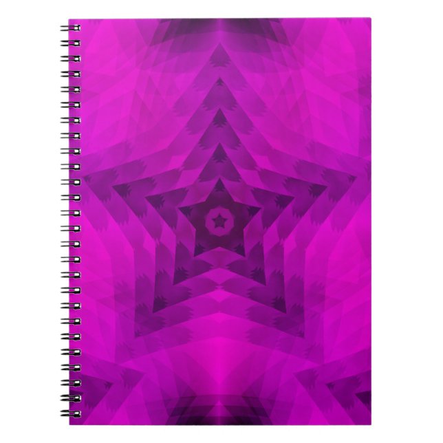 Christmas Tree Silhouette & Purple Star Gradient Notebook (Front)