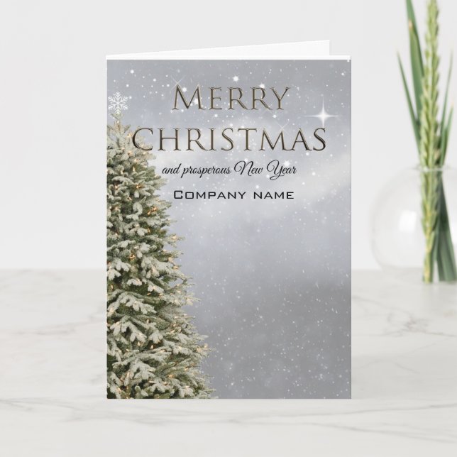 Christmas tree silver deer compani holiday card (Front)