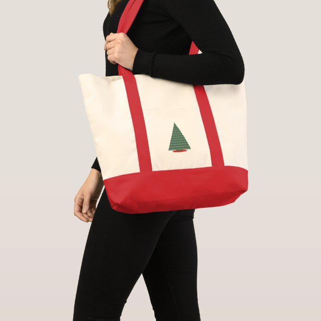Christmas Tree Simple Tote Red Green  Bag (Front (Product))